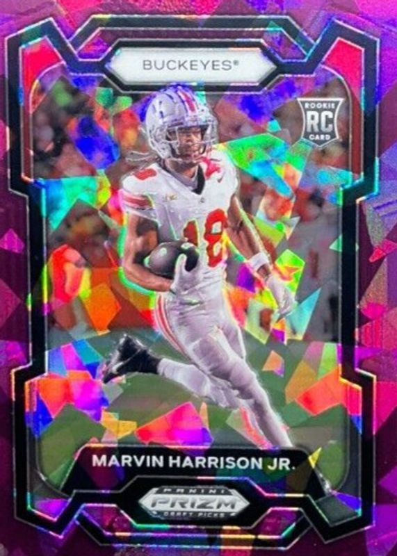 Marvin Harrison Jr. 2024 Prizm Draft Picks #104 Purple Ice /149 Rookie RAW