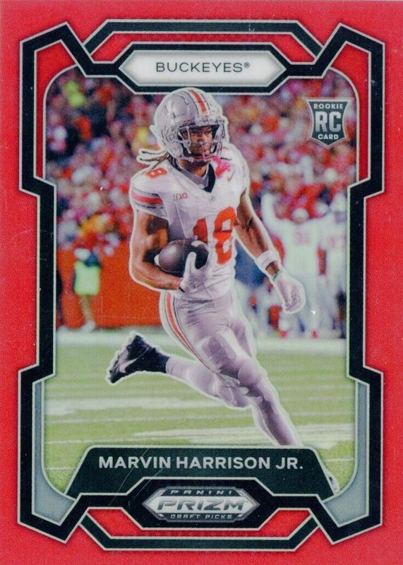 Marvin Harrison Jr. 2024 Prizm Draft Picks #104 Red /299 Rookie PSA 10