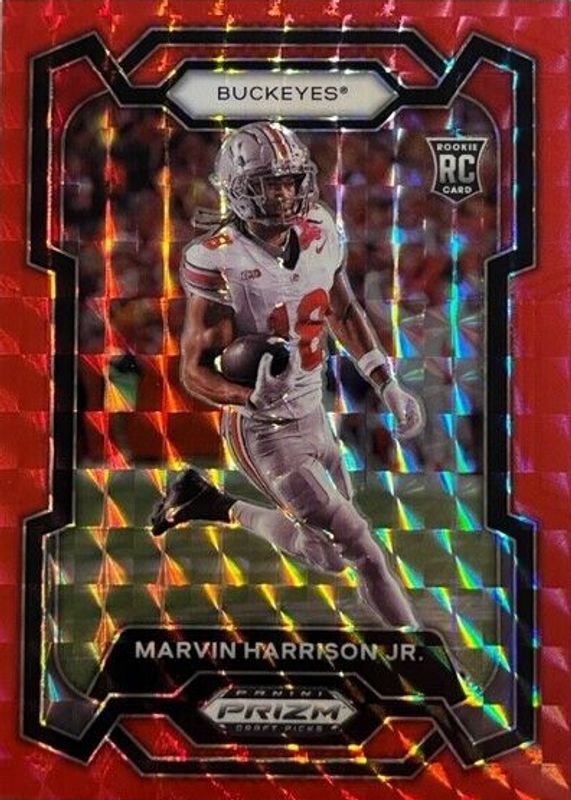 Marvin Harrison Jr. 2024 Prizm Draft Picks #104 Red Finite /125 Rookie RAW