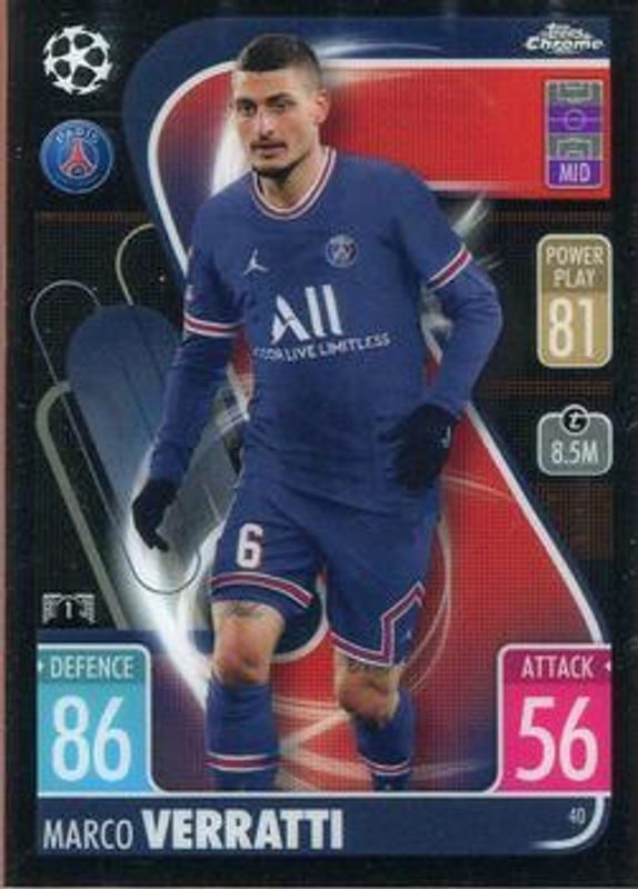 2021 Topps Chrome Match Attax UEFA Champions League & Europa League #40 Base