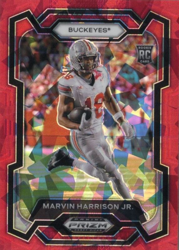 Marvin Harrison Jr. 2024 Prizm Draft Picks #104 Red Ice Rookie RAW