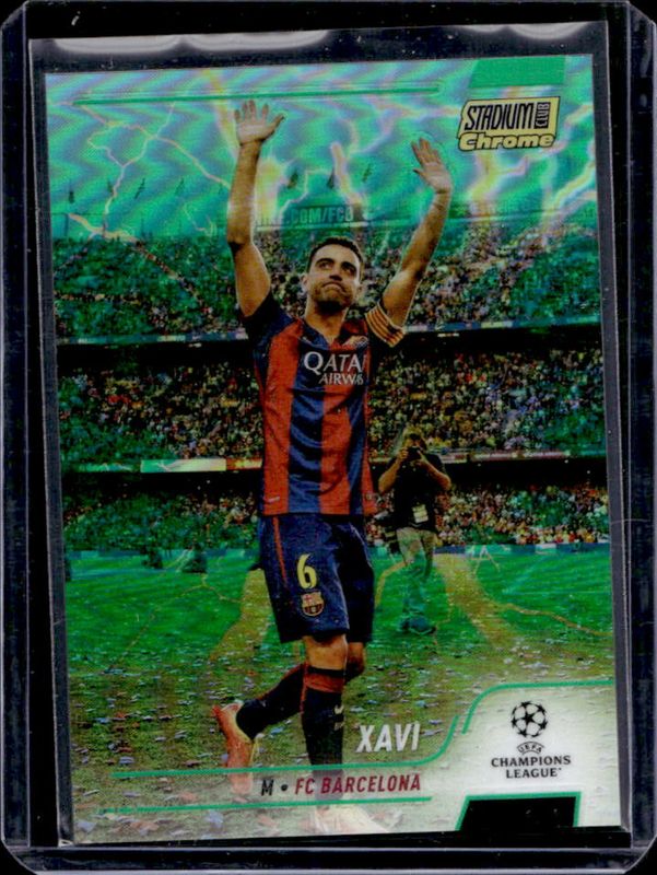 2021 Topps Stadium Club Chrome UEFA Champions League #6 Green Yellow Electric Charge Refractor /125