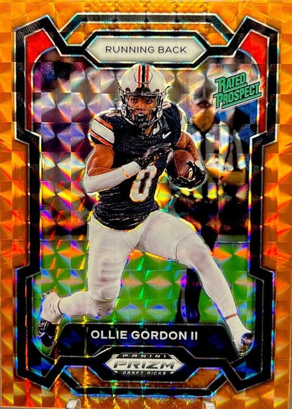 Ollie Gordon II 2024 Prizm Draft Picks #102 Orange Finite /39 RAW