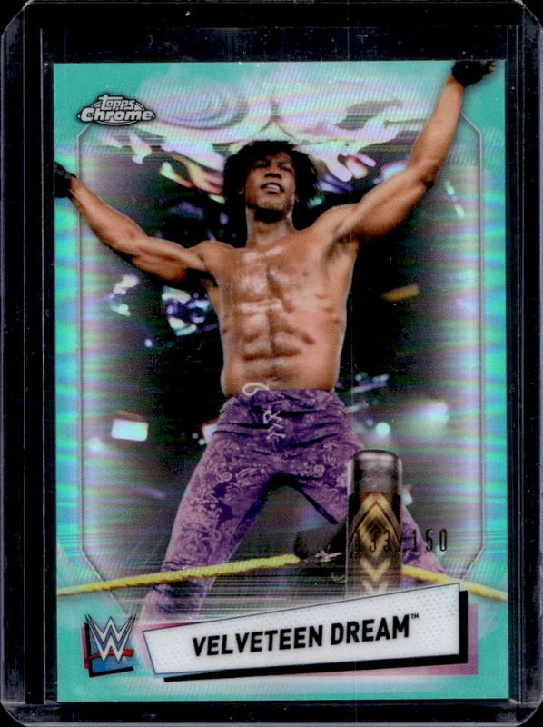 2021 Topps Chrome WWE #100 Aqua Refractor /150
