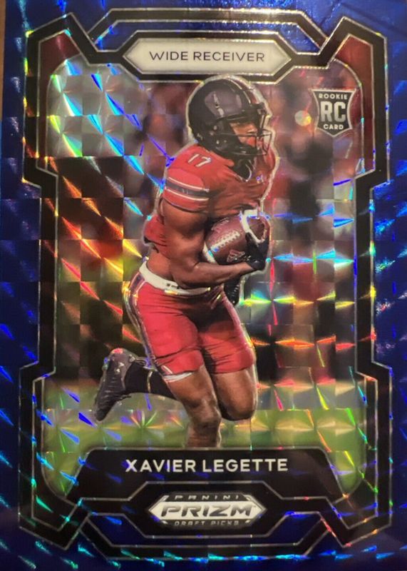 Xavier Legette 2024 Prizm Draft Picks #152 Blue Finite /89 Rookie RAW
