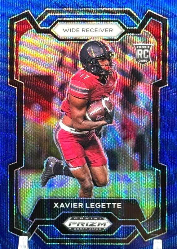 Xavier Legette 2024 Prizm Draft Picks #152 Blue Wave /249 Rookie RAW
