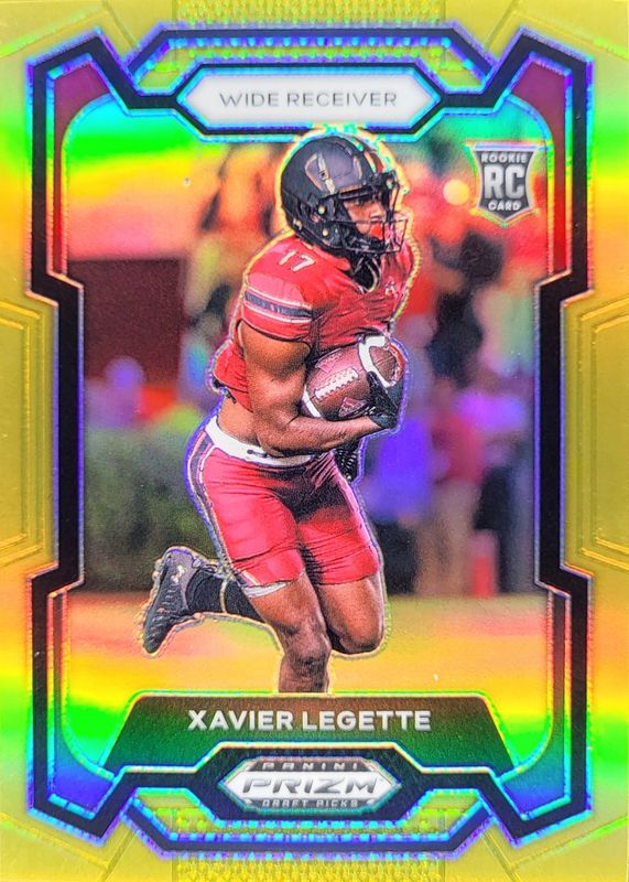 Xavier Legette 2024 Prizm Draft Picks #152 Gold /10 Rookie RAW