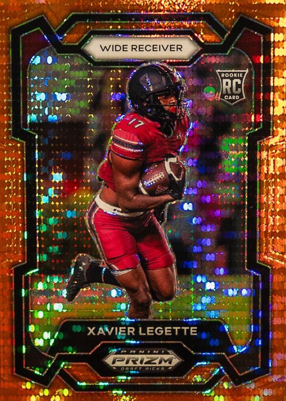 Xavier Legette 2024 Prizm Draft Picks #152 Orange Pulsar /49 Rookie RAW