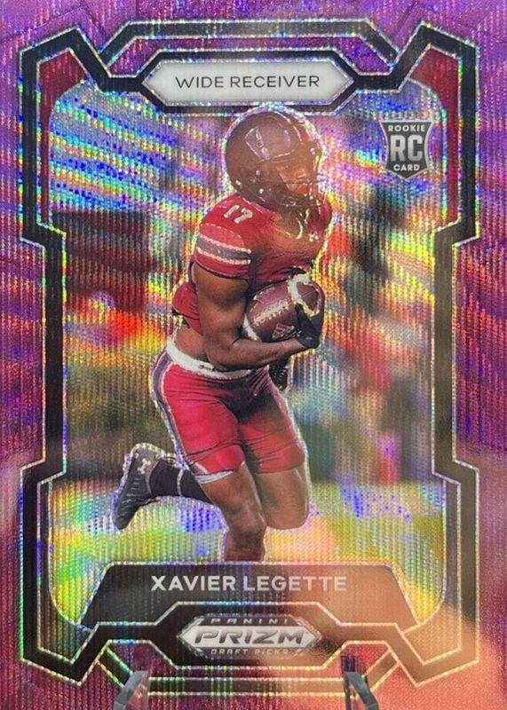 Xavier Legette 2024 Prizm Draft Picks #152 Purple Wave Rookie RAW