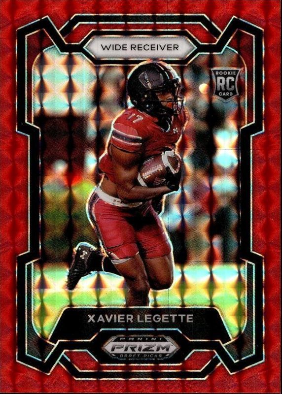 Xavier Legette 2024 Prizm Draft Picks #152 Red Finite /125 Rookie RAW
