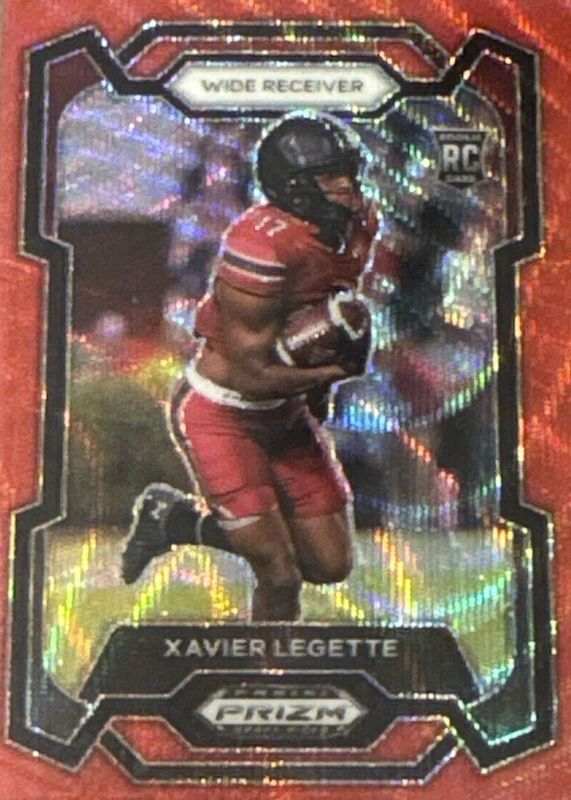 Xavier Legette 2024 Prizm Draft Picks #152 Ruby Wave Rookie RAW