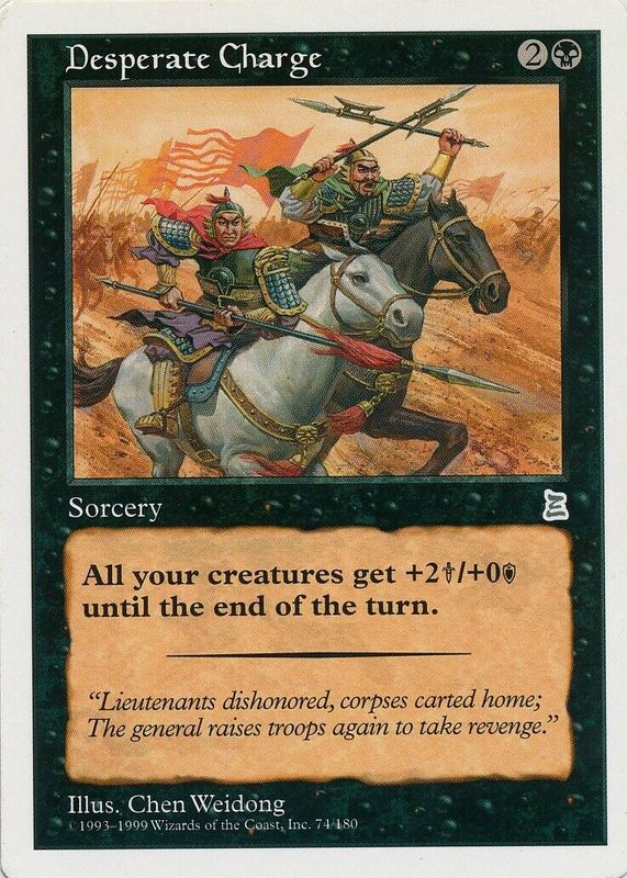 Desperate Charge 1999 Portal Three Kingdoms #74 Base RAW TCG (LIGHTLY PLAYED)