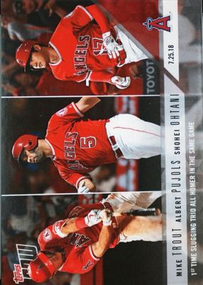 2018 Topps Now #502 Base (w/M. Trout & A. Pujols - Print Run: 4,207)