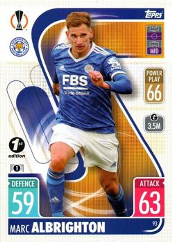 2021 Topps Match Attax Champions & Europa League #93 1st Edition