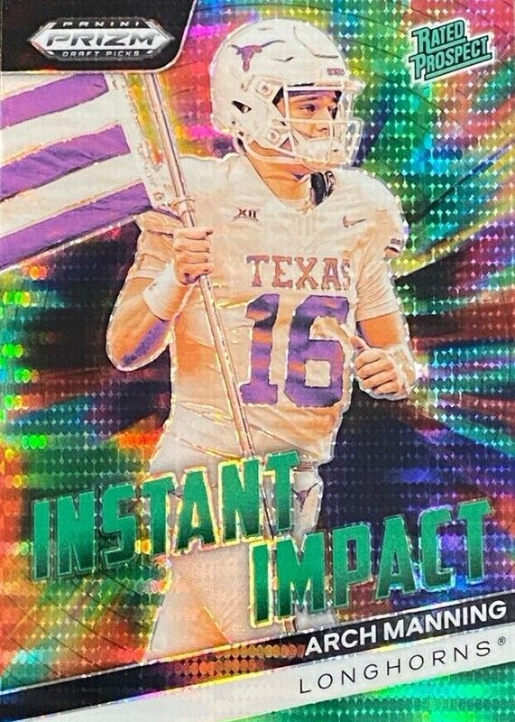 Arch Manning 2024 Prizm Draft Picks #II-AM Instant Impact - Green Pulsar /25 PSA 10