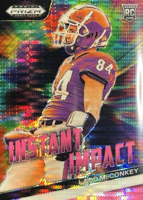 Ladd McConkey 2024 Prizm Draft Picks #II-LM Instant Impact - Neon Pink Pulsar /15 Rookie RAW
