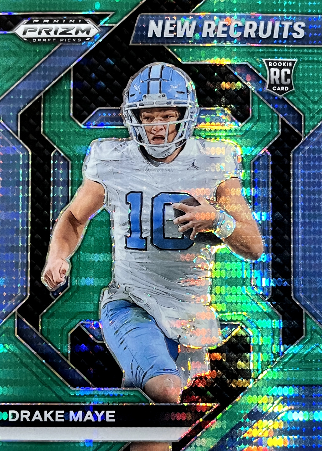 Drake Maye 2024 Prizm Draft Picks #NR-DME New Recruits - Green Pulsar ...