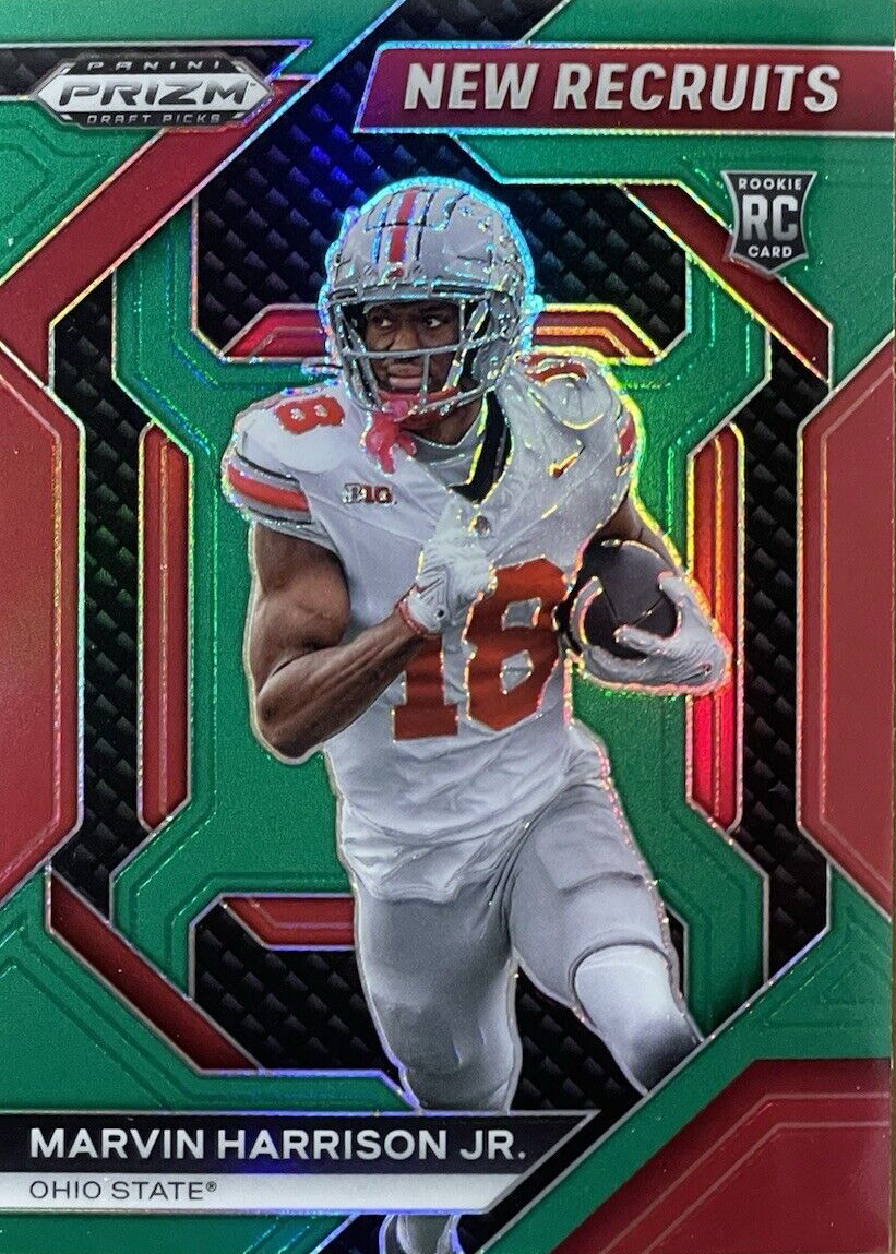 Marvin Harrison Jr. 2024 Prizm Draft Picks #NR-MHJ New Recruits - Green ...