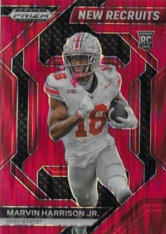 Marvin Harrison Jr. 2024 Prizm Draft Picks #NR-MHJ New Recruits - Red Flash /49 Rookie RAW