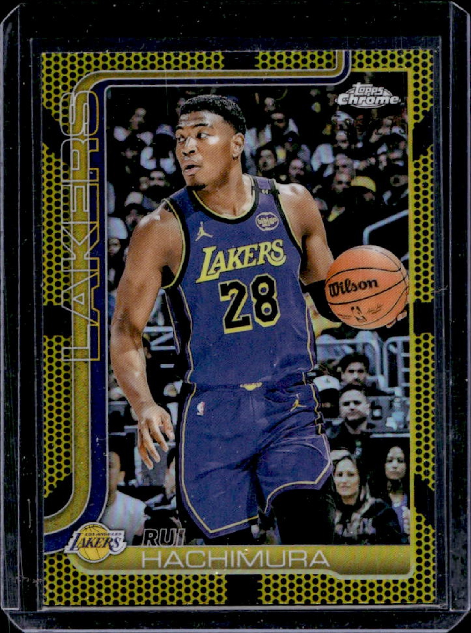 Rui Hachimura 2025 Topps Chrome #148 Yellow Basketball Refractor 
