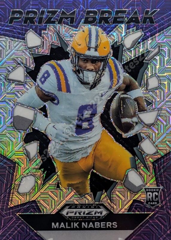 Malik Nabers 2024 Prizm Draft Picks #PB-MNS Prizm Break - Mojo /25 Rookie RAW