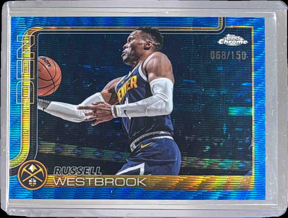 Russell Westbrook 2025 Topps Chrome #15 Blue Wave Refractor /150