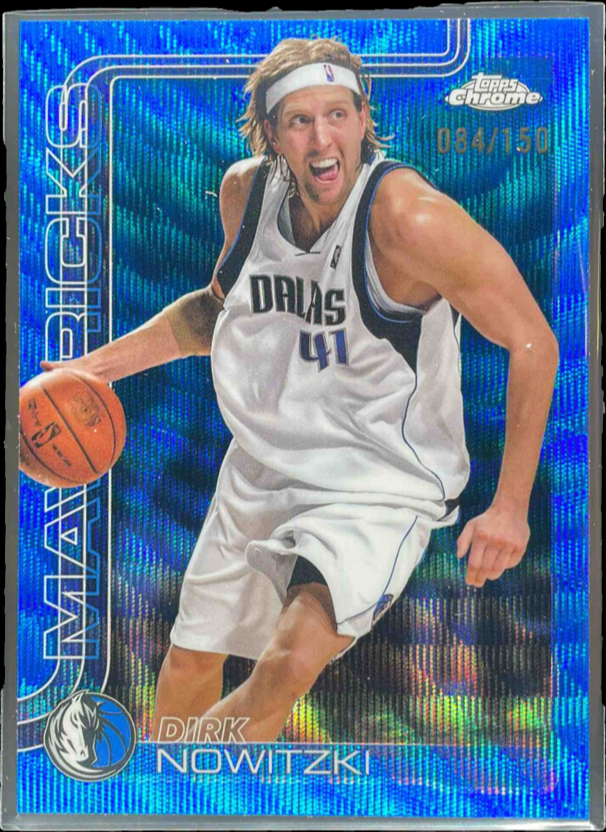 Dirk Nowitzki 2025 Topps Chrome #246 Blue Wave Refractor /150