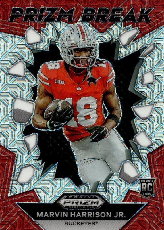 Marvin Harrison Jr. 2024 Prizm Draft Picks #PB-MHJ Prizm Break - Mojo /25 Rookie RAW