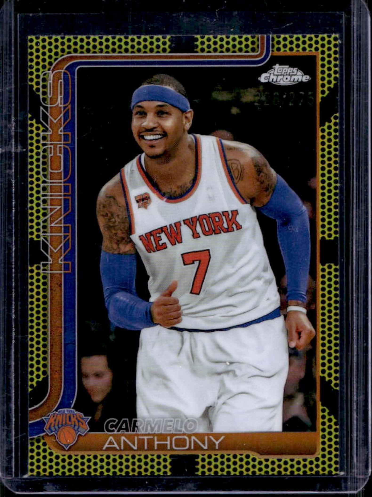 Carmelo Anthony 2025 Topps Chrome #248 Yellow Basketball Refractor