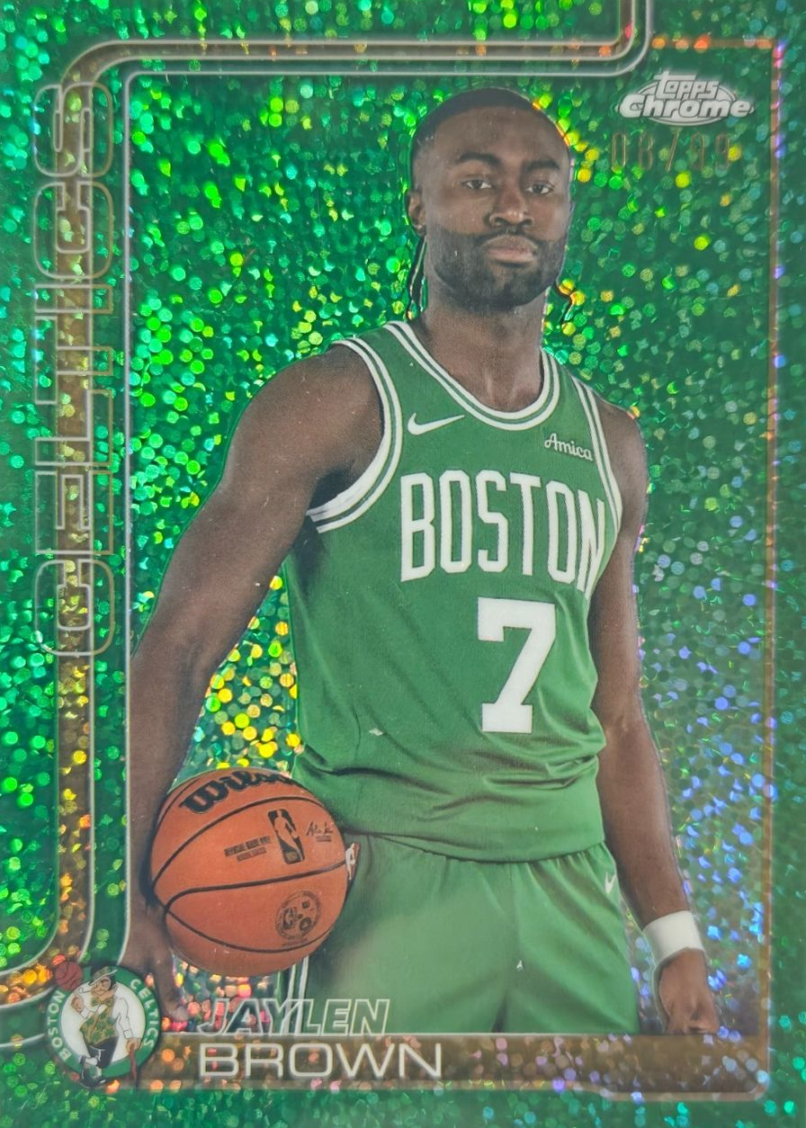 Jaylen Brown 2025 Topps Chrome #51 Image Variation - Green Speckle