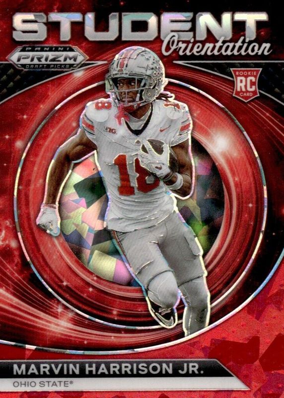 Marvin Harrison Jr. 2024 Prizm Draft Picks #SO-MHJ Student Orientation - Red Ice Rookie RAW