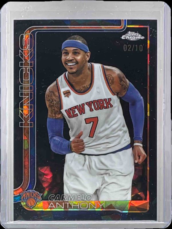 Carmelo Anthony 2025 Topps Chrome #248 Black Refractor /10 Price