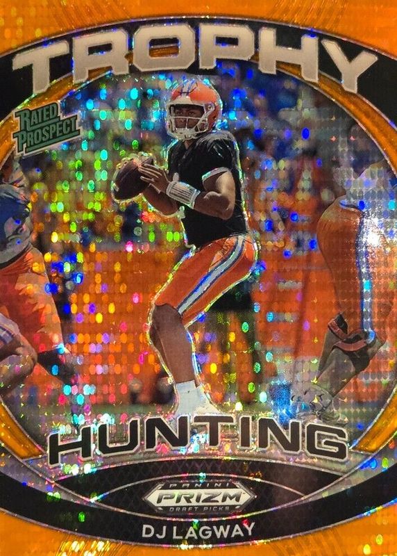 DJ Lagway 2024 Prizm Draft Picks #TH-DLY Trophy Hunting - Orange Pulsar /49 RAW