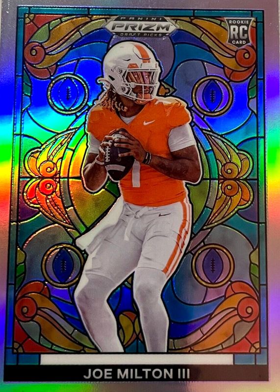 Joe Milton III 2024 Prizm Draft Picks #SG-JMN Stained Glass /(SSP) Rookie RAW