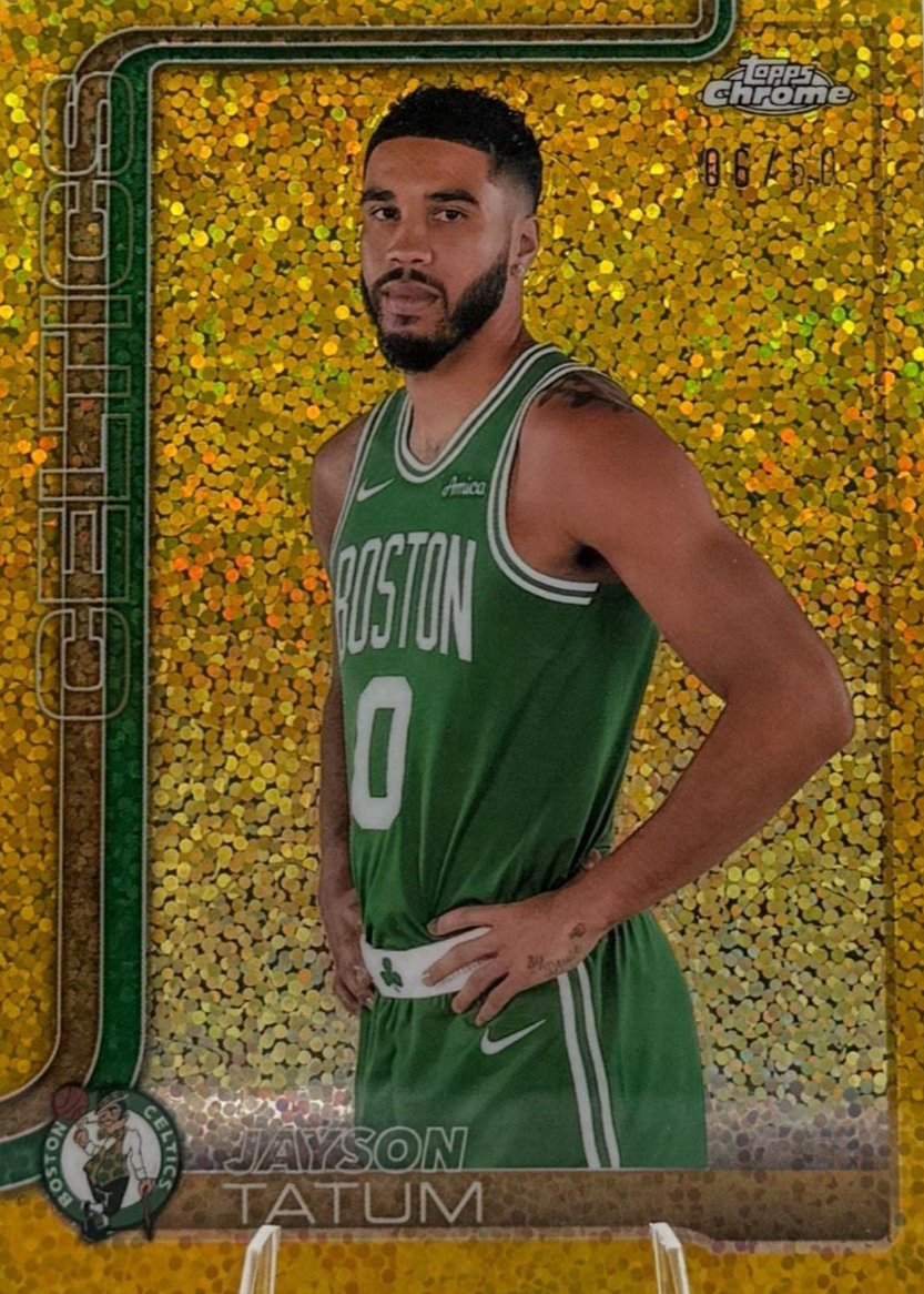 Jayson Tatum 2025 Topps Chrome #49 Image Variation - Gold Speckle