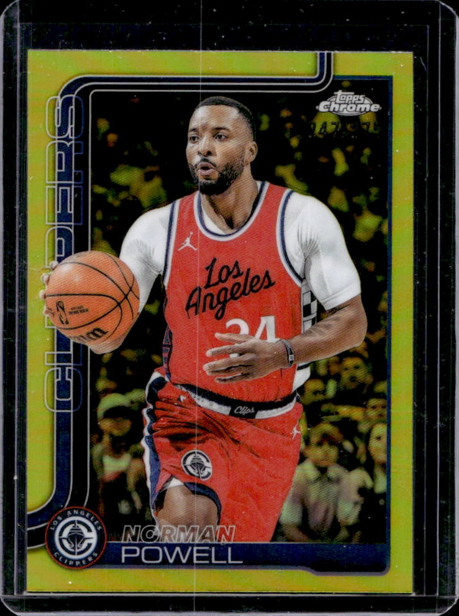 Norman Powell 2025 Topps Chrome #22 Yellow Refractor /275 Price 