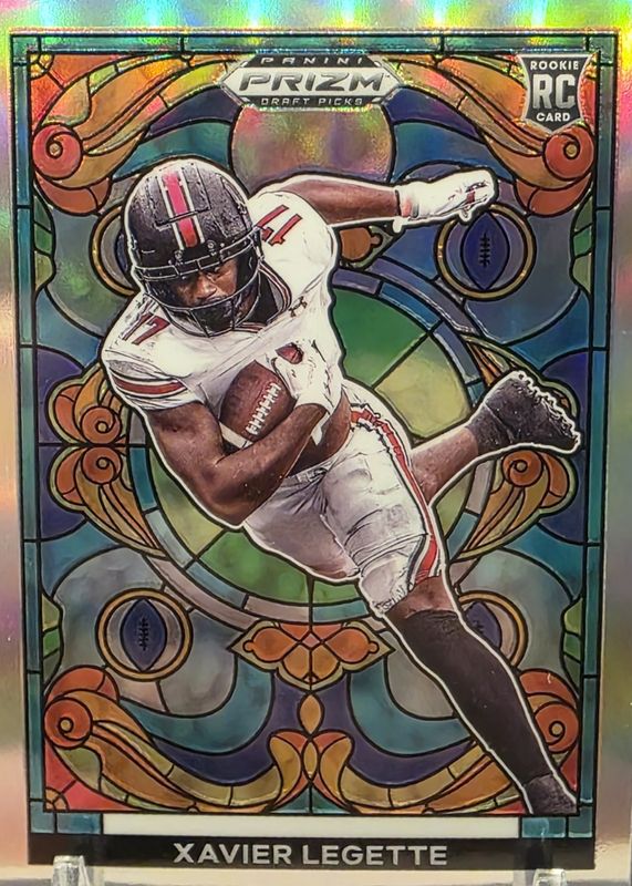 Xavier Legette 2024 Prizm Draft Picks #SG-XLE Stained Glass /(SSP) Rookie RAW