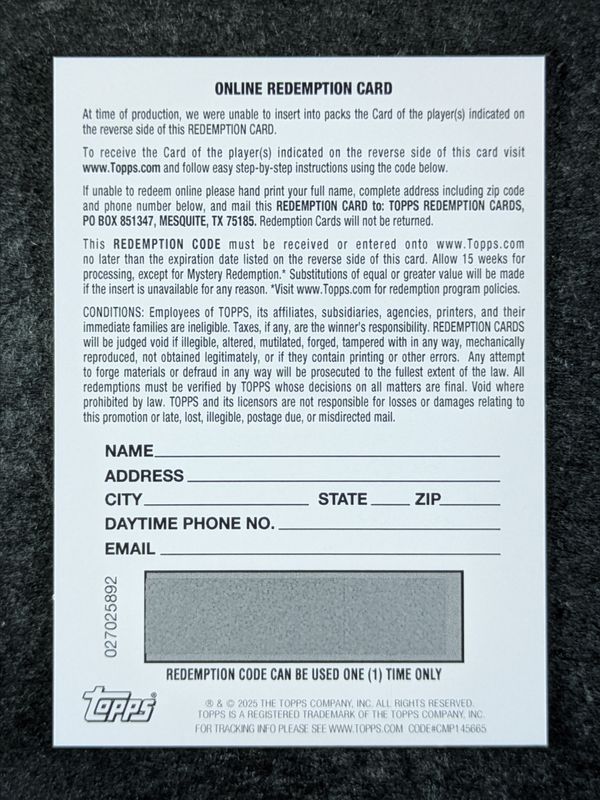 2025 Topps Chrome #SWS-BW Sky Write Signatures - Orange Geometric Refractor /25