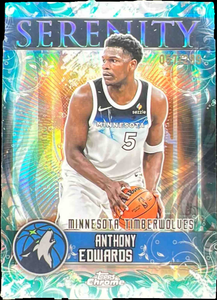 Anthony Edwards 2025 Topps Chrome #SY-4 Serenity - Teal Refractor