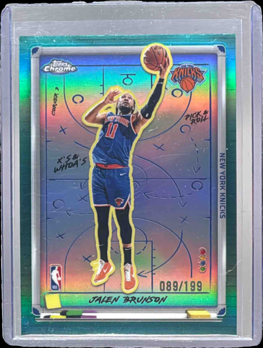 Jalen Brunson 2025 Topps Chrome #XW-2 Xs & Whoas - Aqua Refractor