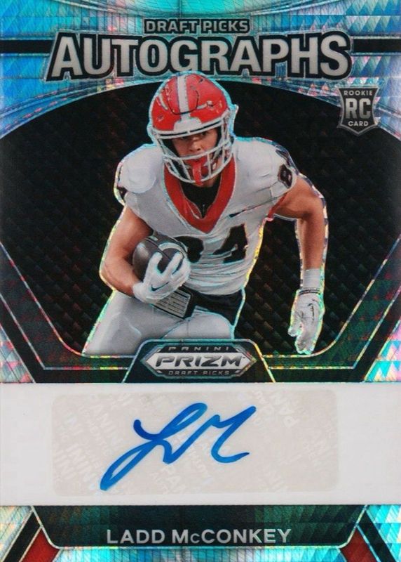 Ladd McConkey 2024 Prizm Draft Picks #DPA-LMY Draft Picks Autographs - Hyper Rookie RAW