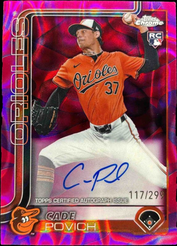 2025 Topps Chrome Update #RA-CP Rookie Lava Lamp Autographs - Magenta Purple Refractor /299