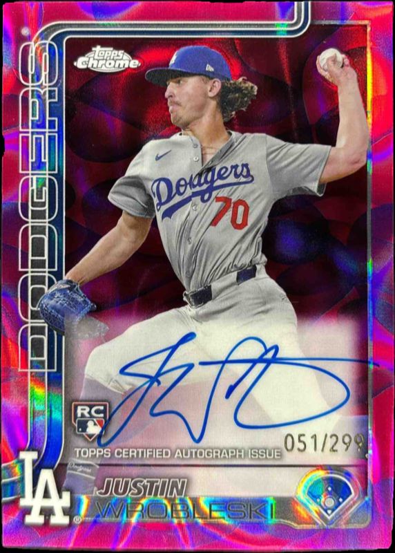 2025 Topps Chrome Update #RA-JWR Rookie Lava Lamp Autographs - Magenta Purple Refractor /299