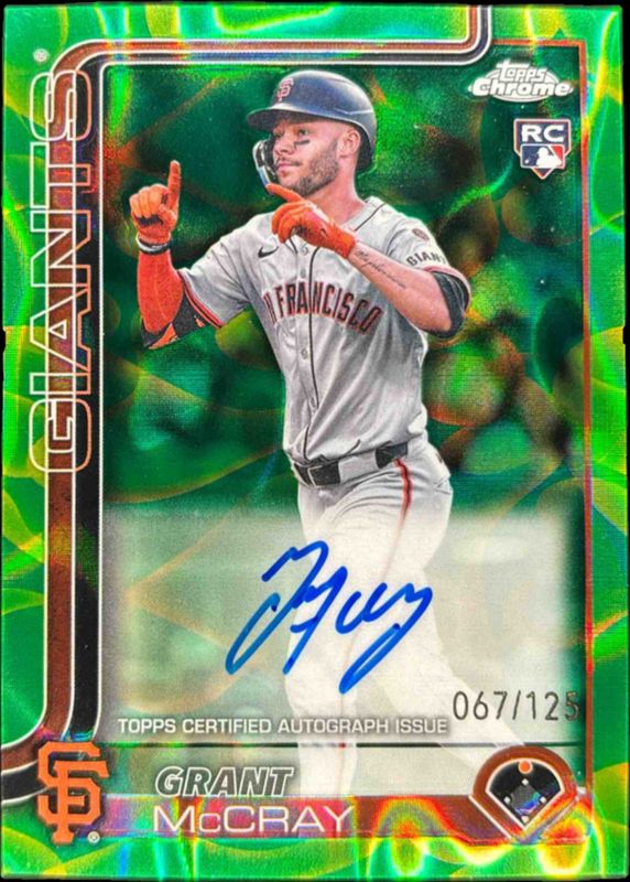 2025 Topps Chrome Update #RA-GM Rookie Lava Lamp Autographs - Green Yellow Refractor /125