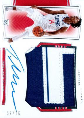 2019 National Treasures #149 Rookie Patch Auto Horizontal /75