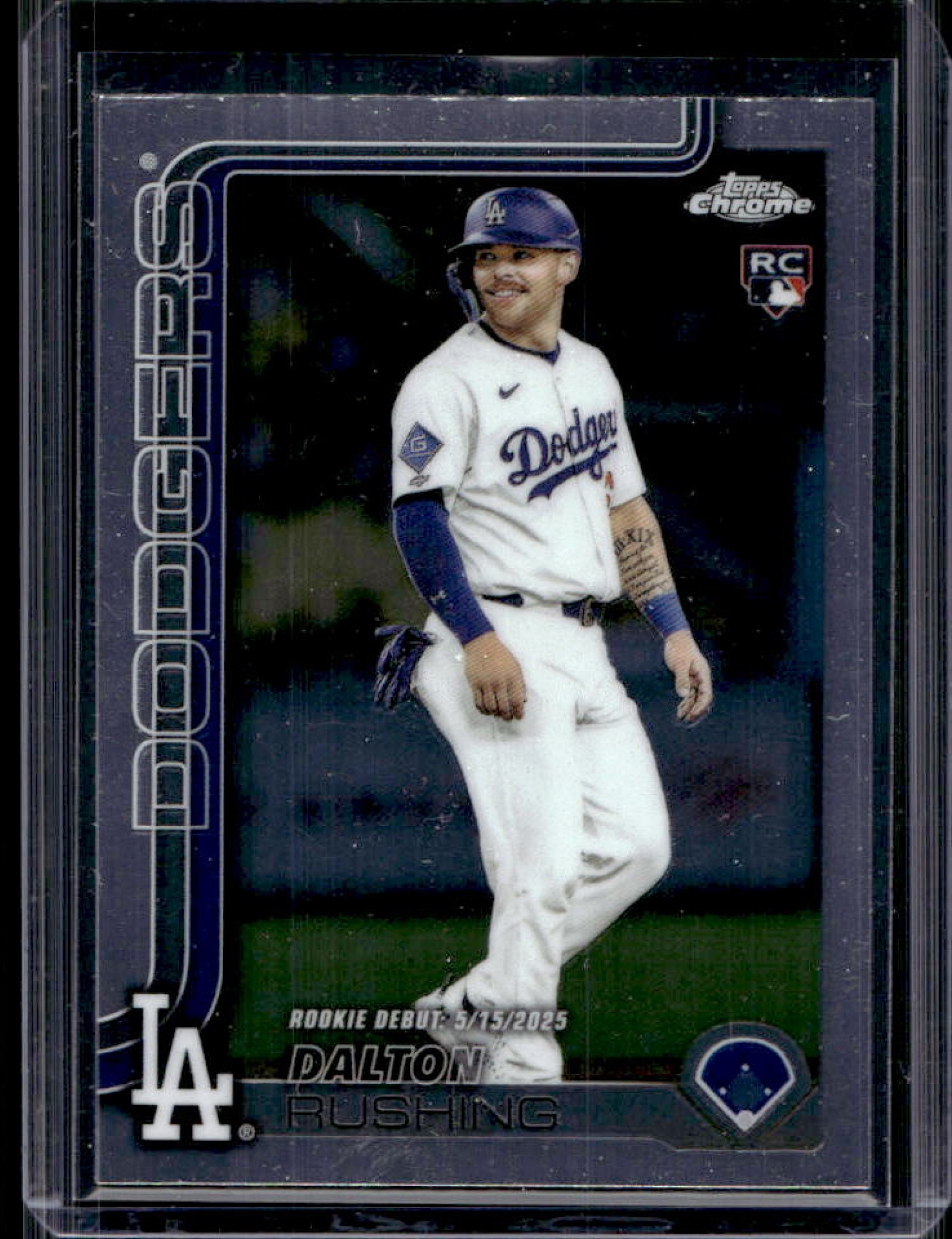 2025 Topps Chrome Update Dalton Rushing Purple Speckle Autograph 