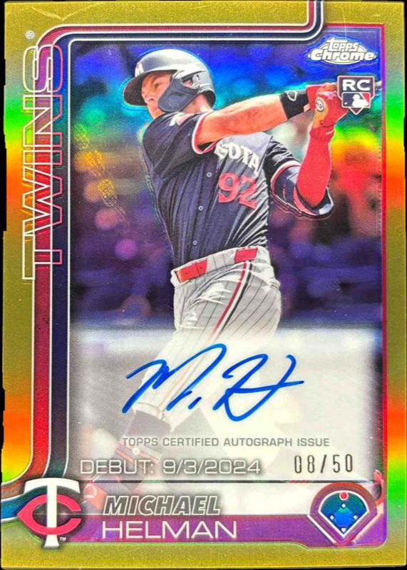 2025 Topps Chrome Update #CRDA-MH Rookie Debut Autographs - Gold Refractor /50