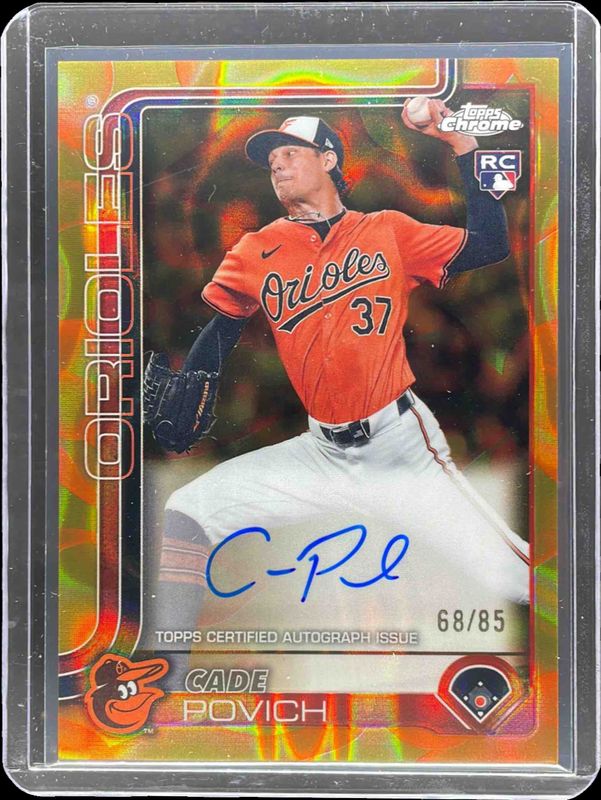 2025 Topps Chrome Update #RA-CP Rookie Lava Lamp Autographs - Gold Orange Refractor /85
