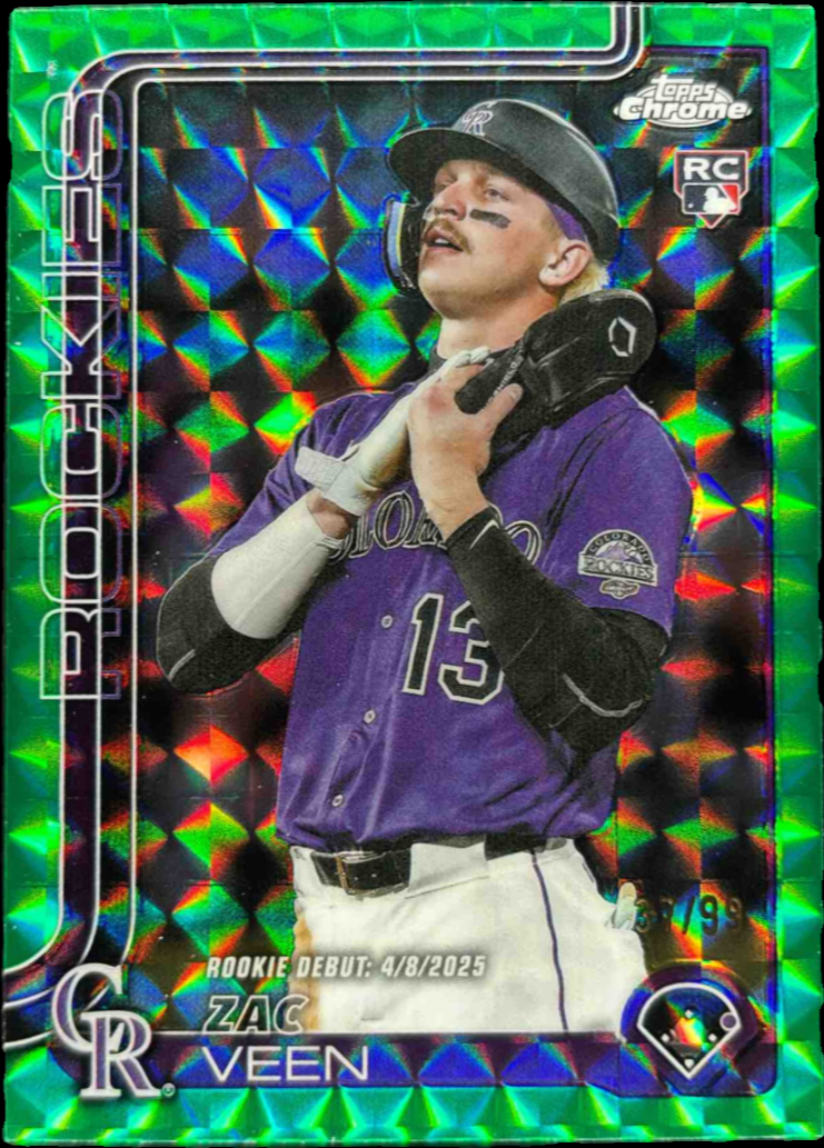 Zac Veen 2025 Topps Chrome Update #USC186 Green Geometric
