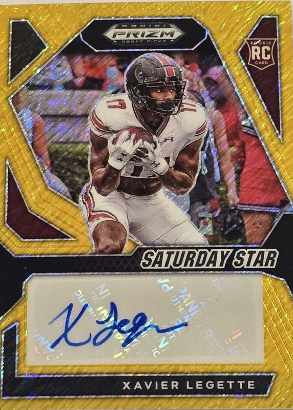 Xavier Legette 2024 Prizm Draft Picks #DPA-XLE Draft Picks Autographs - Gold Shimmer /15 Rookie RAW